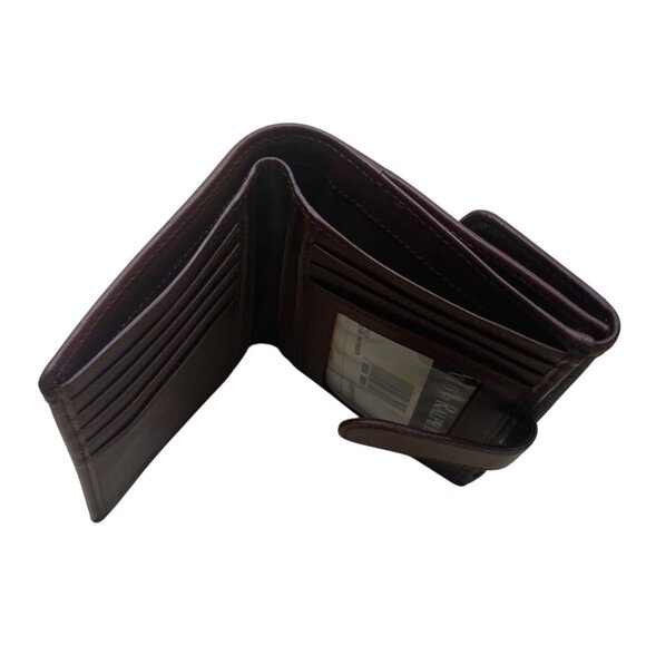 Polo Ralph Lauren Women's Classic Navy & Hunter Green Plaid Brown Trim Wallet - Picture 7 of 9